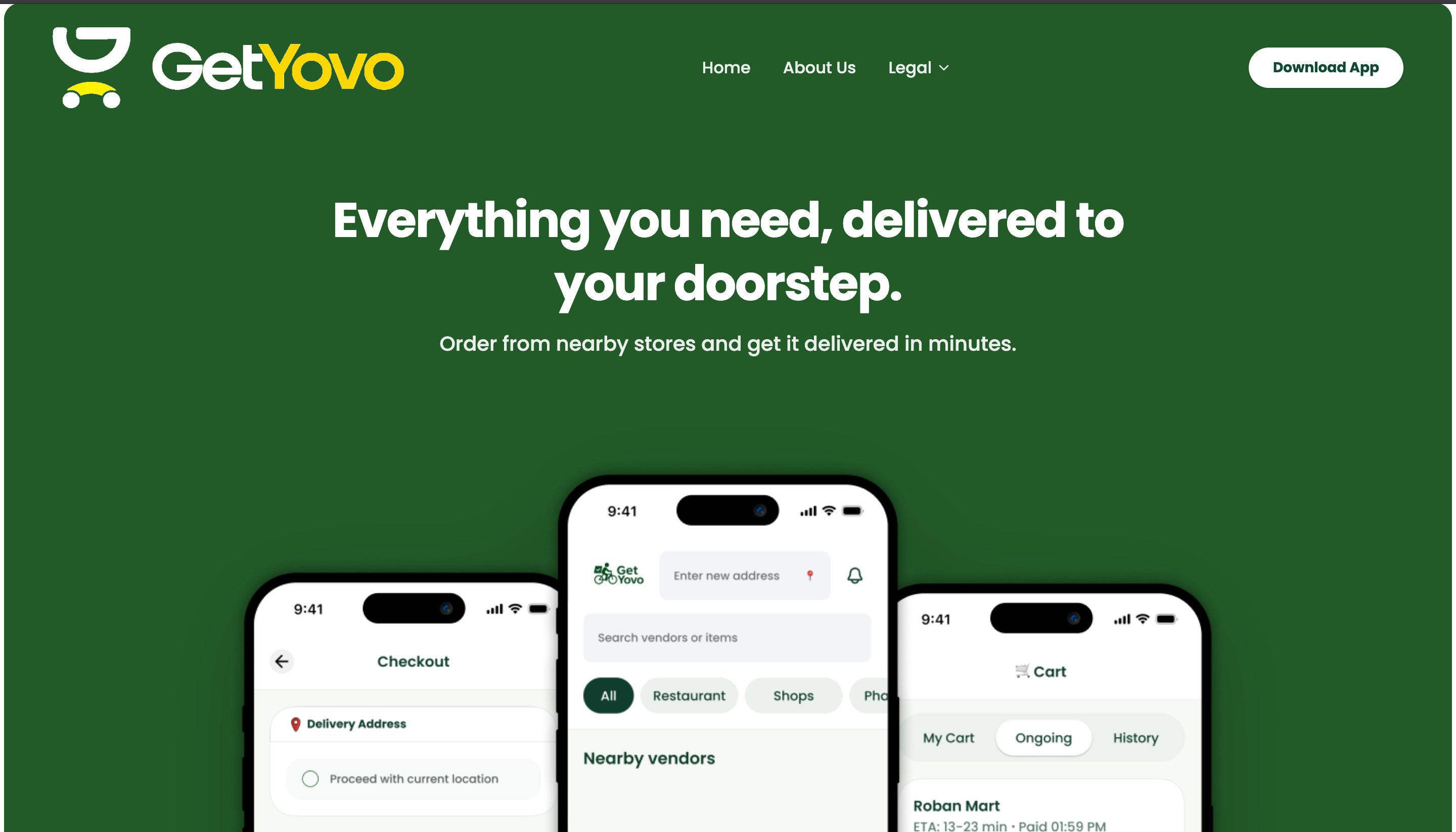 GetYovo – Delivery Mobile Application
